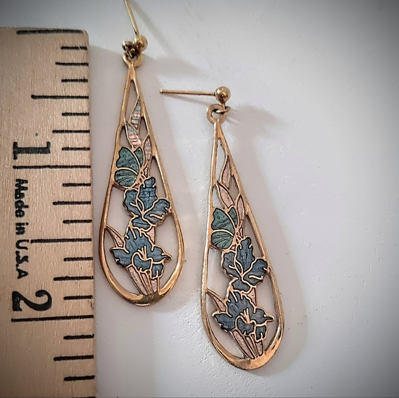 Vintage Fish and Crown Post Earrings - Picture 2 of 7